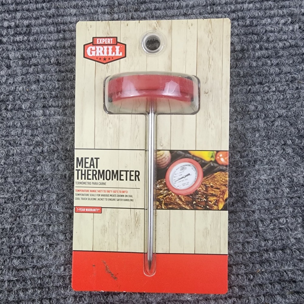 Expert Grill Meatโ and Poultry Large Dial Red Silicone Thermometer